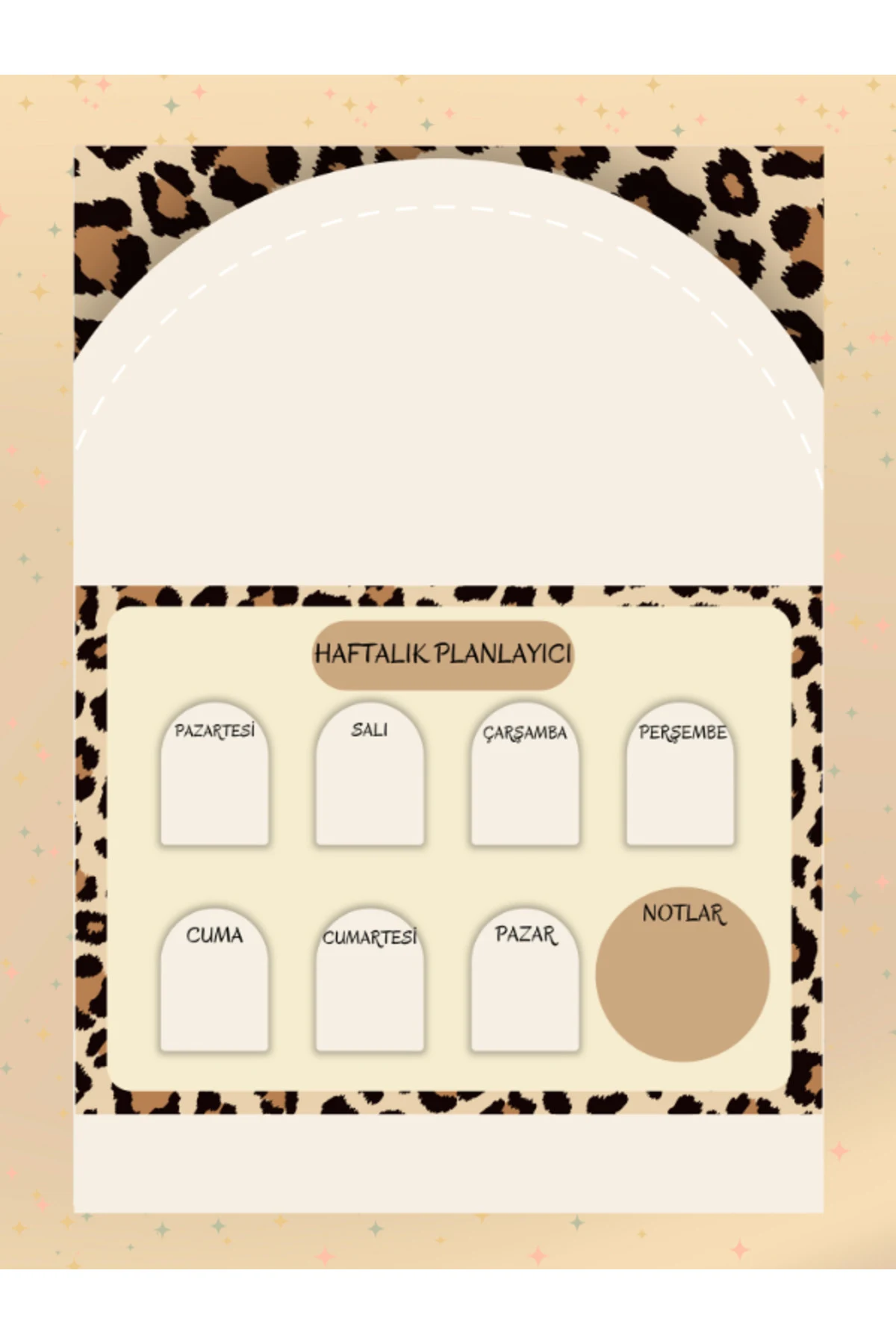 Leopar Desenli Haftalık Planlayıcılı Not Defteri Setimiz A4-a5 Blok Not- Notepad-okul