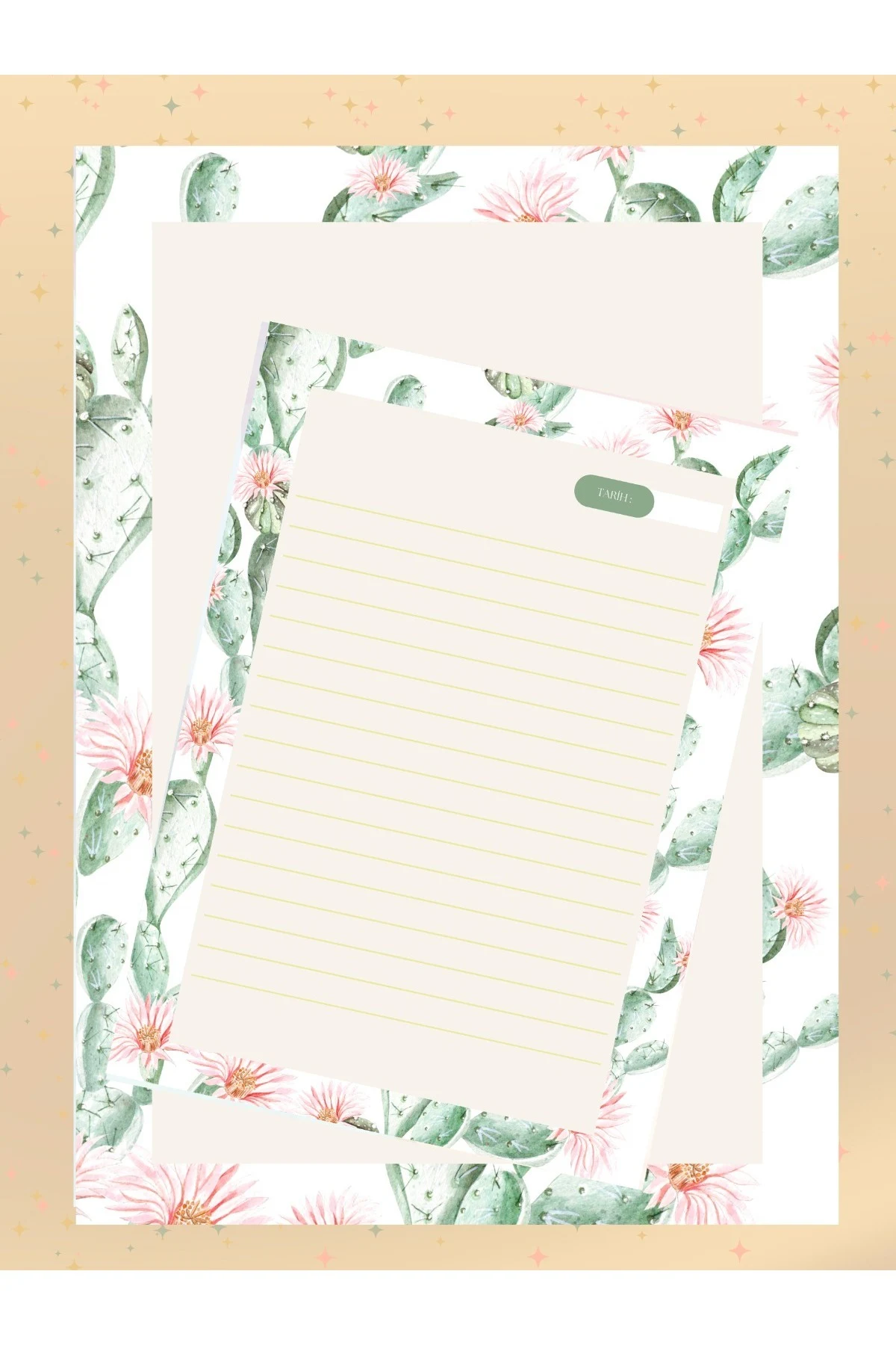 Kaktüslü Not Defteri Setimiz A4-a5-boyutunda Bloknot -notepad Okul